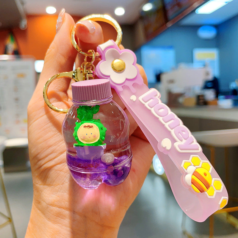 Wholesale Quicksand Acrylic Cactus Keychain