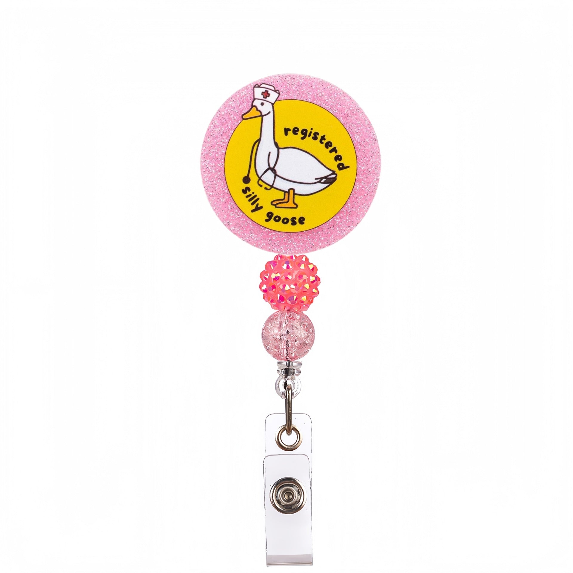 Wholesale Acrylic Glitter Medical Beaded Diamond Ball Bow Badge Reels Keychains