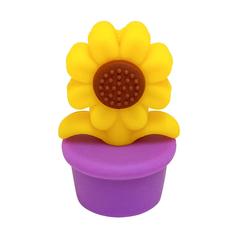 Wholesale of 10PCS Planter Sunflower Food Grade Silicone Beads ACC-BDS-WDX042