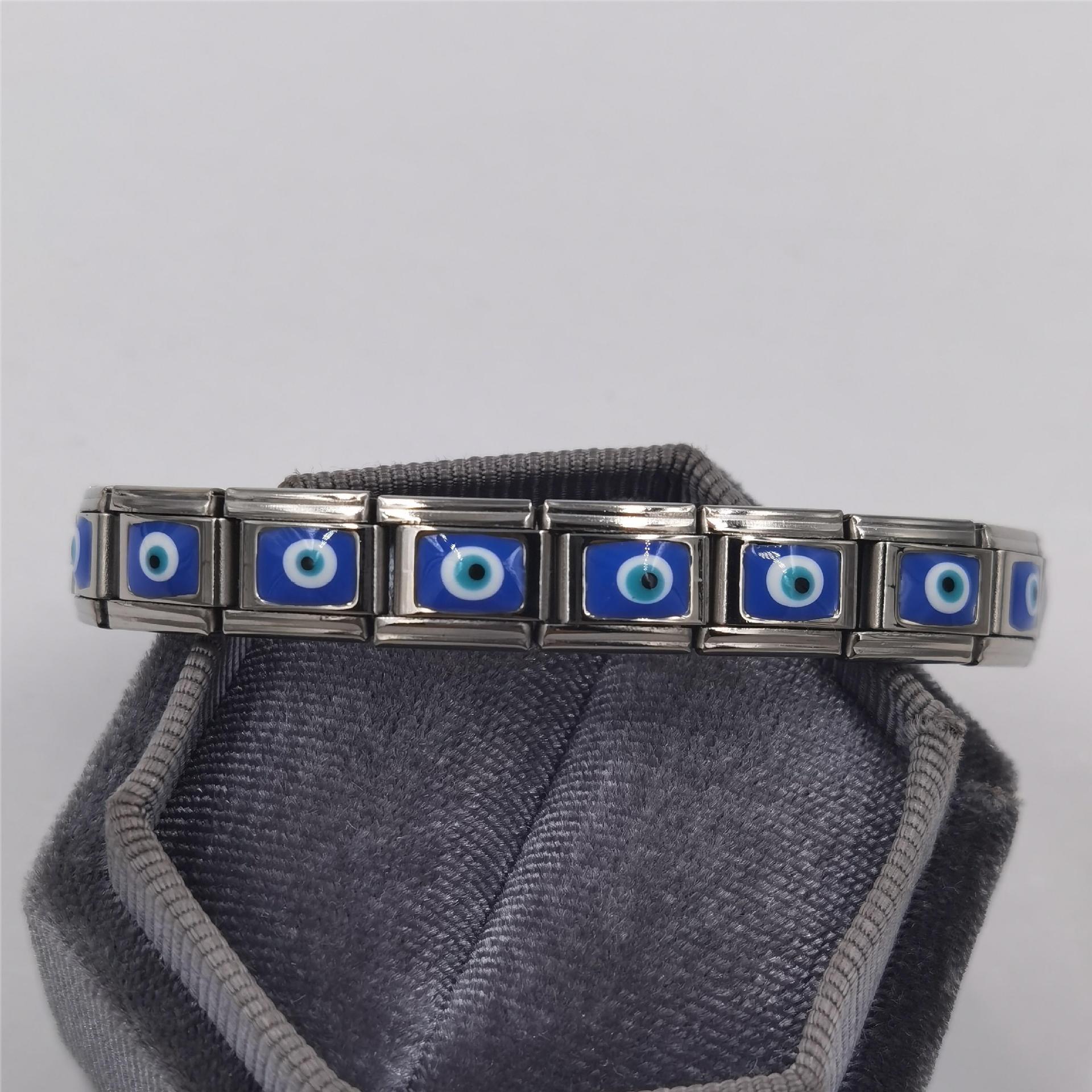 Wholesale Italian Charm Bracelet 9mm DIY Splicing Removable Stainless Steel Devil Eye Composable Bracelet ACC-BT-XY052