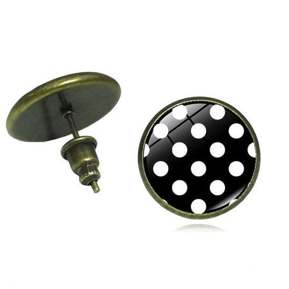 Wholesale Retro Polka Dot Design Metal Earrings Women S Ear Hook Fashion Accessory