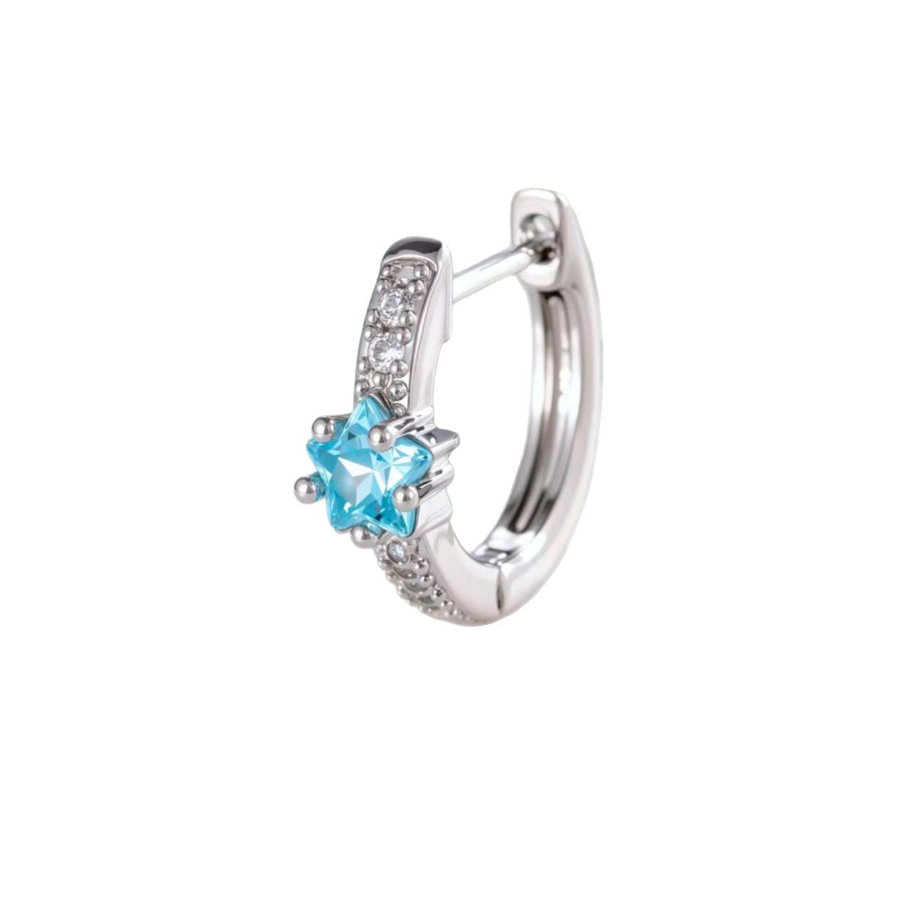 Wholesale Copper Five-Pointed Star Zircon Earrings Simple Style Fashion Jewelry