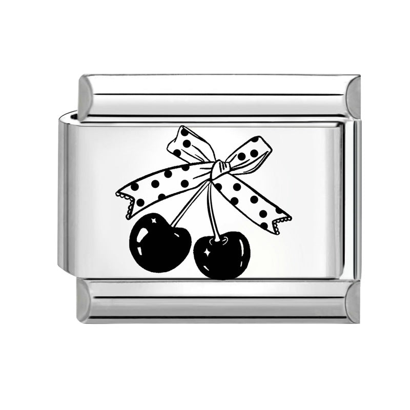 Wholesale  Italian Charm Bracelet 9mm DIY Splicing Removable Strawberry Cherry Stainless Steel Composable Bracelet