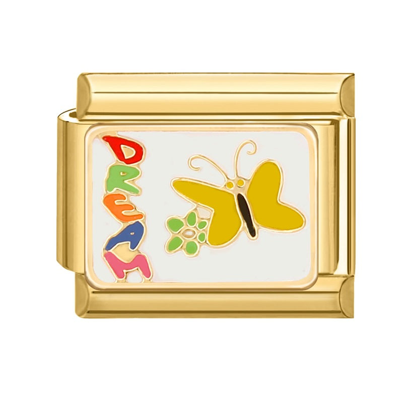 Wholesale Italian charm bracelet 9 facial mask DIY splicing removable stainless steel com posable bracelet