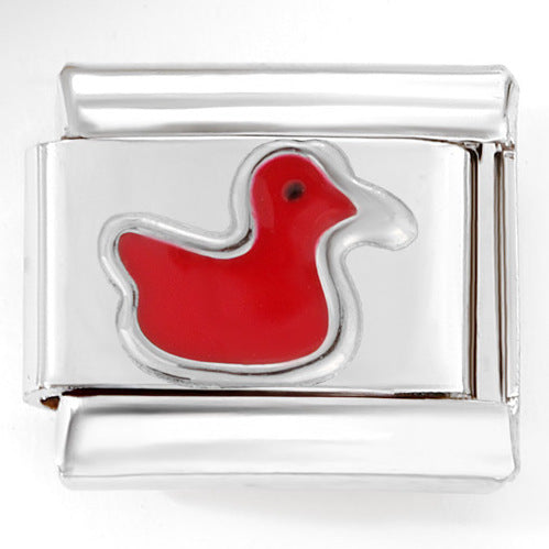 Wholesale Italian Charm Bracelet 9mm DIY  Little Yellow Duck    Creative Stainless Steel Composable Bracelet  ACCVIP