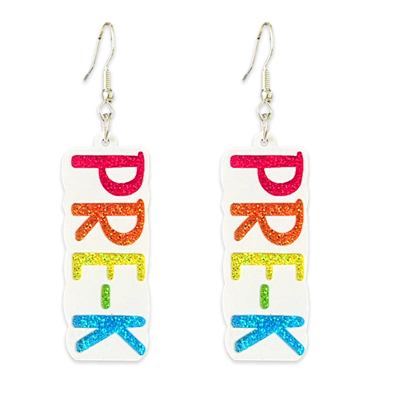 Wholesale Shiny colored earrings with words
