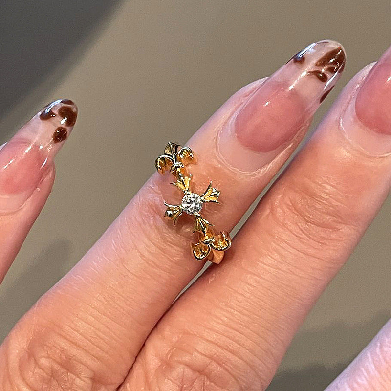 Wholesale Cross Yellow Oriole Tail Flower Tail Ring