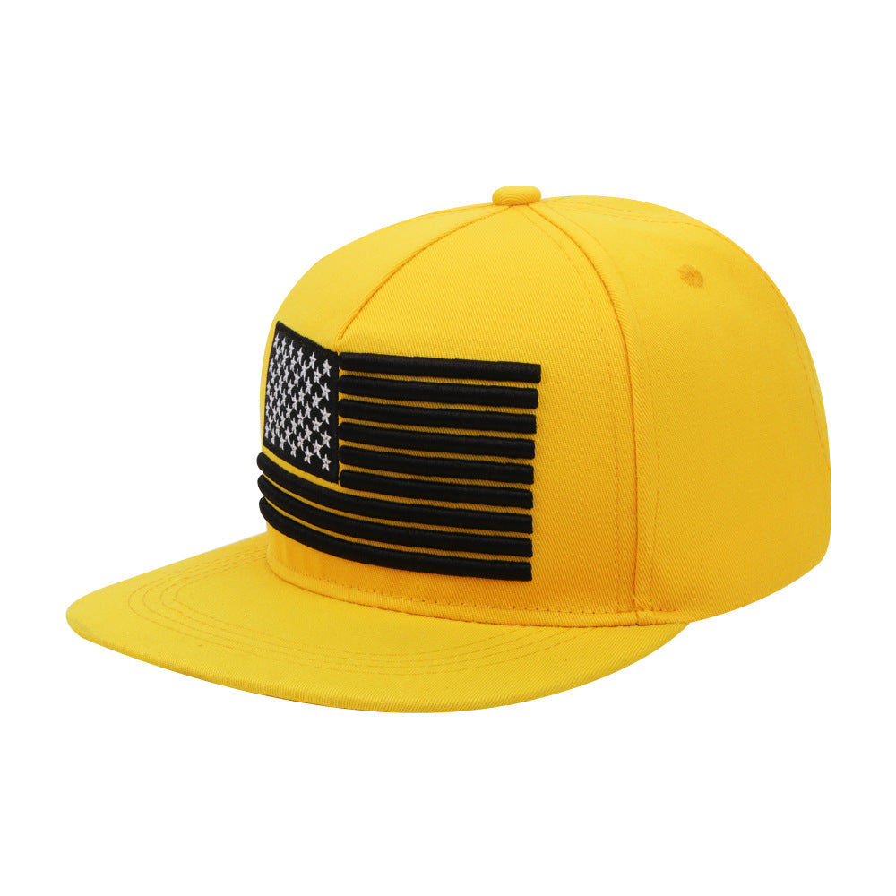 Wholesale Embroidered Flat-Brim Hip Hop Cap National Flag Baseball Cap