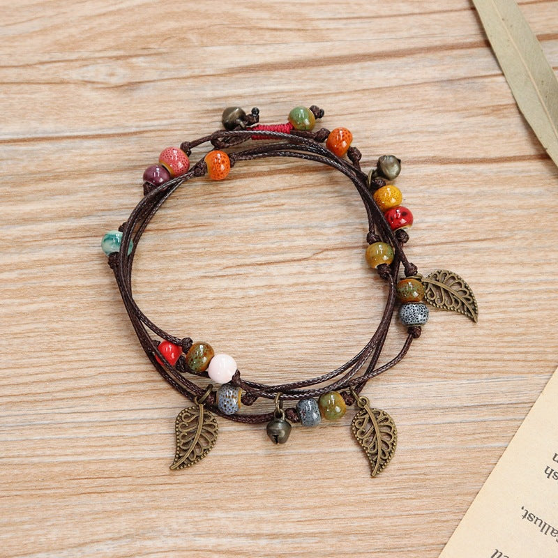 Wholesale Vintage Bohemian Forest Style Ceramic Bracelet Multi-circle Bracelet Layered Bracelet Set ACC-BT-Luox001