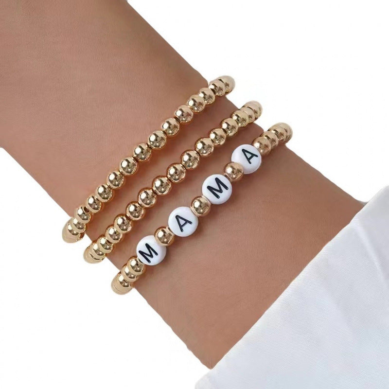 Wholesale Golden letters Mother' s Day bracelet