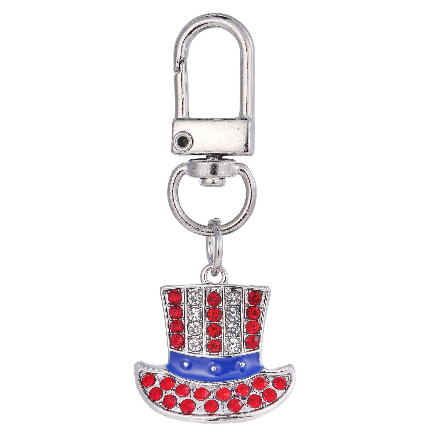 Wholesale  Independence Day Elements Red White Blue Flag Alloy Keychain