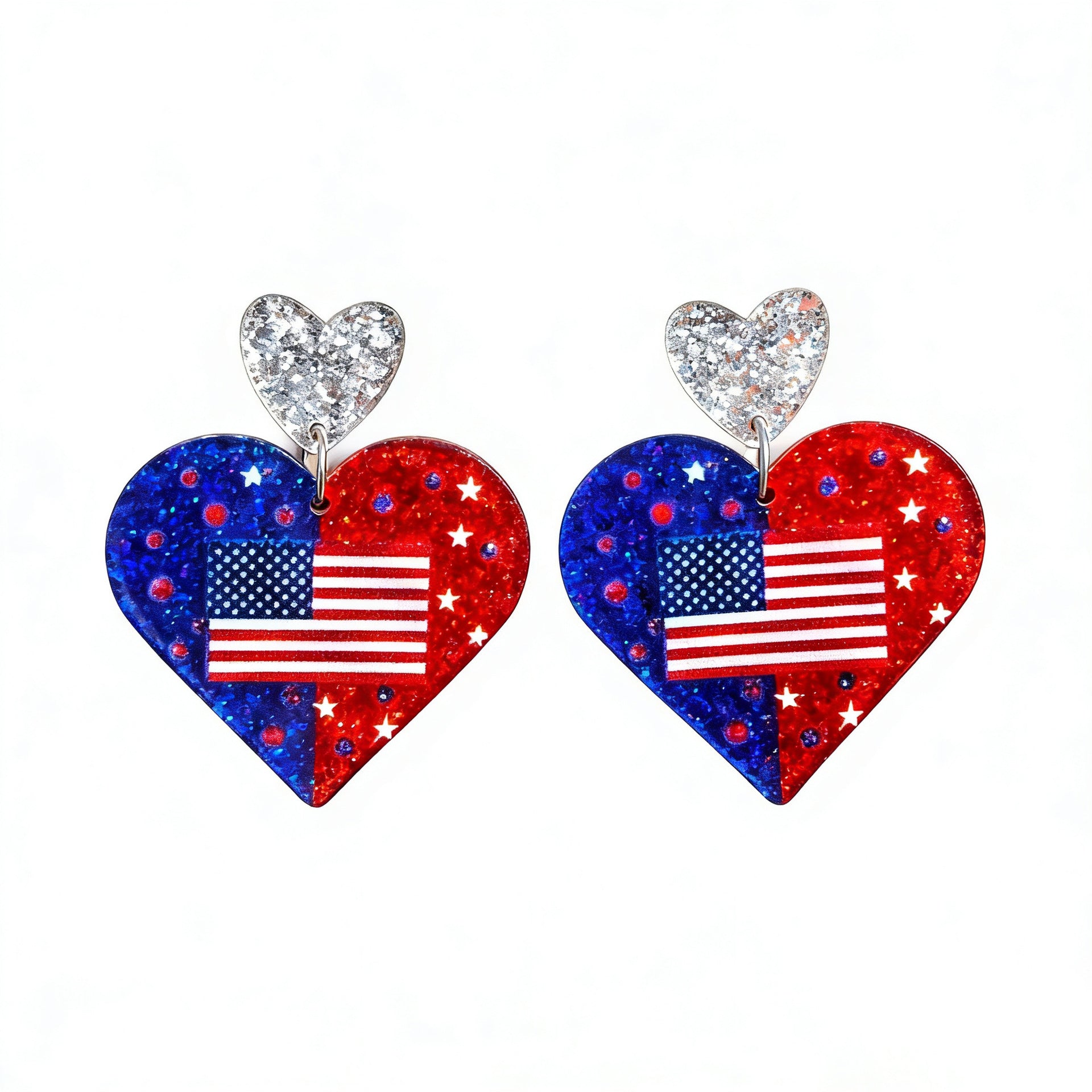 Wholesale Independence Day Flag-Colored Acrylic Earrings
