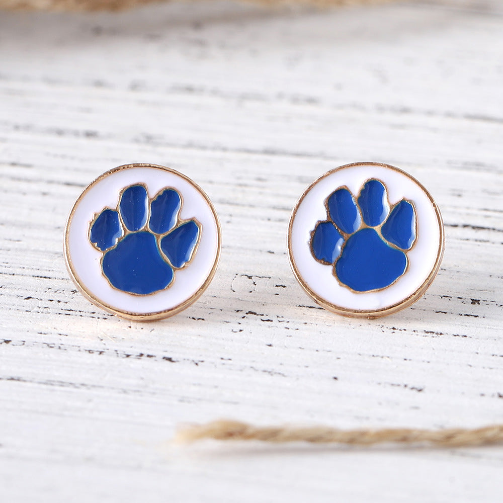 Wholesale  Cute Color Dog Claw Round Earrings