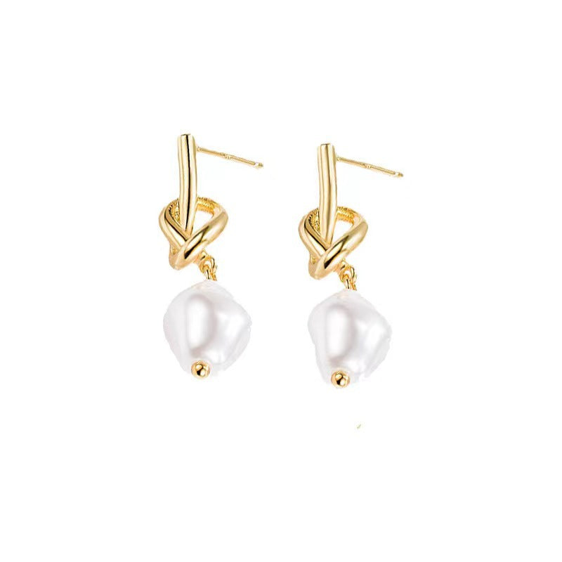 Wholesale Baroque Shaped Pearl Pendant Earrings ACC-ES-Tongs001