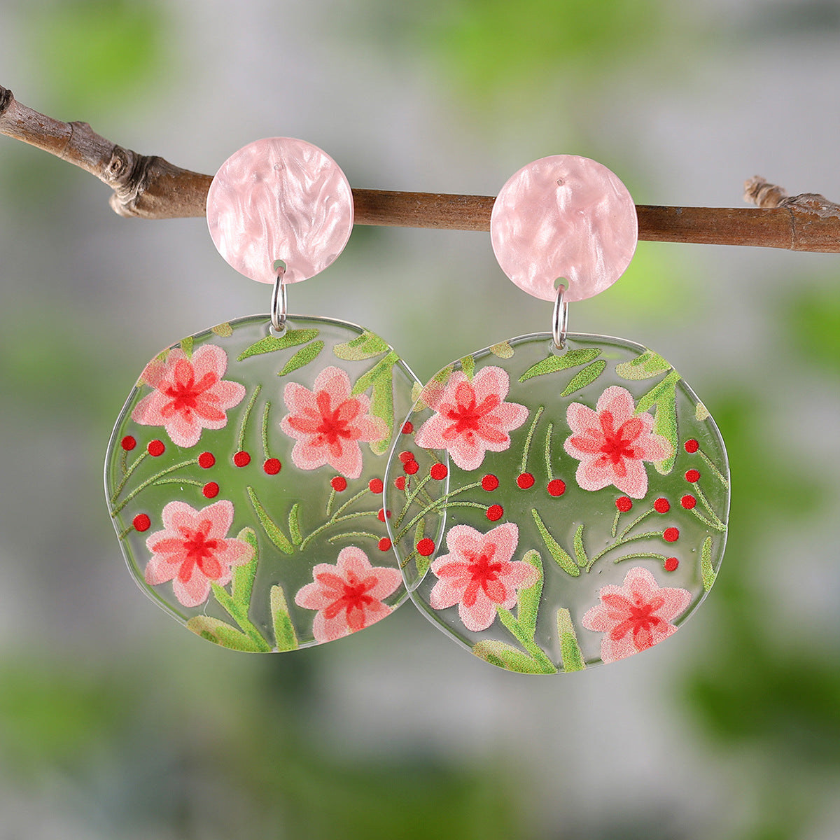 Wholesale Flower Leaf Pendant Earrings