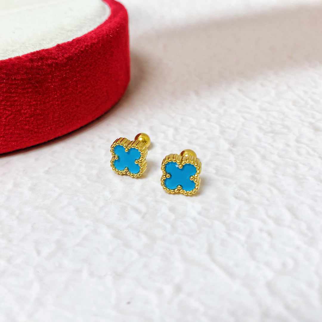 Wholesale Light Luxury Four-leaf Clover Earrings ACCVIP-ES-YZXW001