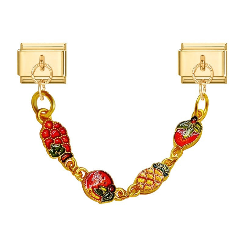 Wholesale Italian Charm Bracelet 9mm DIY Splicing Double Pendant  Stainless Steel Composable Bracelet