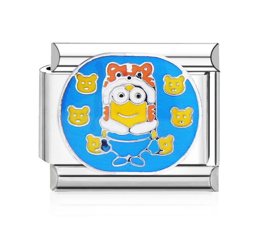 Wholesale  9mm Italian Charm Starter Bracelets DIY square Single Section Creative Stainless Steel Composable Bracelet