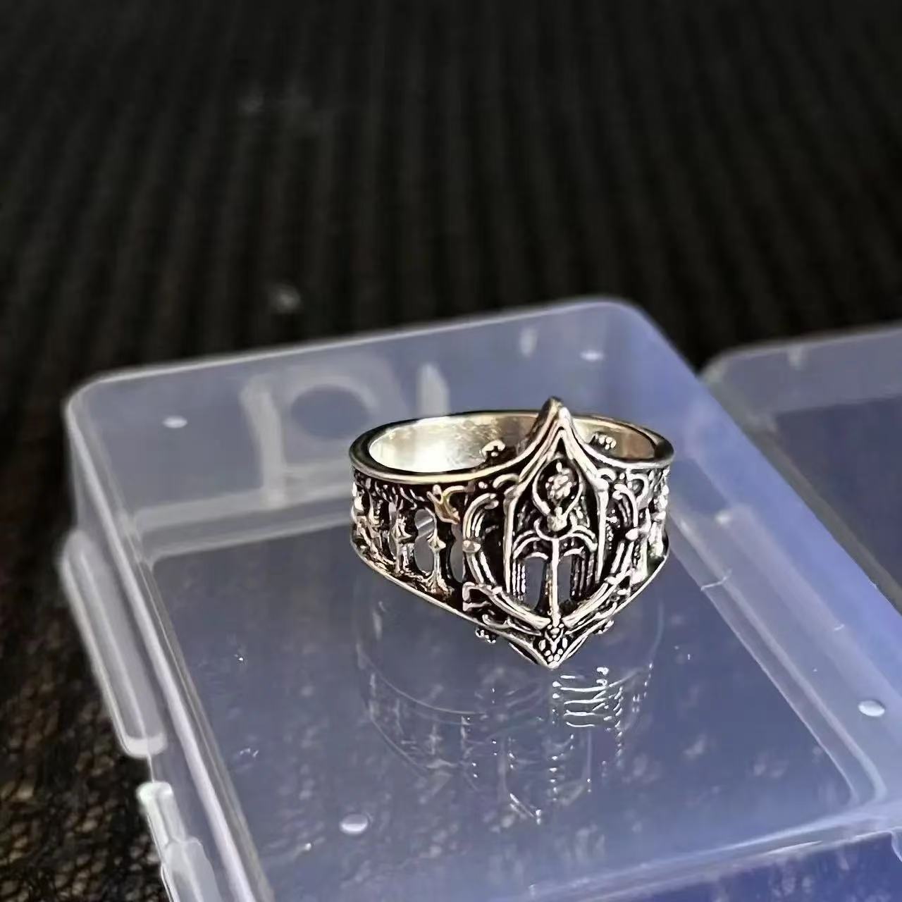 Wholesale Zinc Alloy Gothic Castle Ring Vintage Women S Fashion Jewelry Accessory Gift