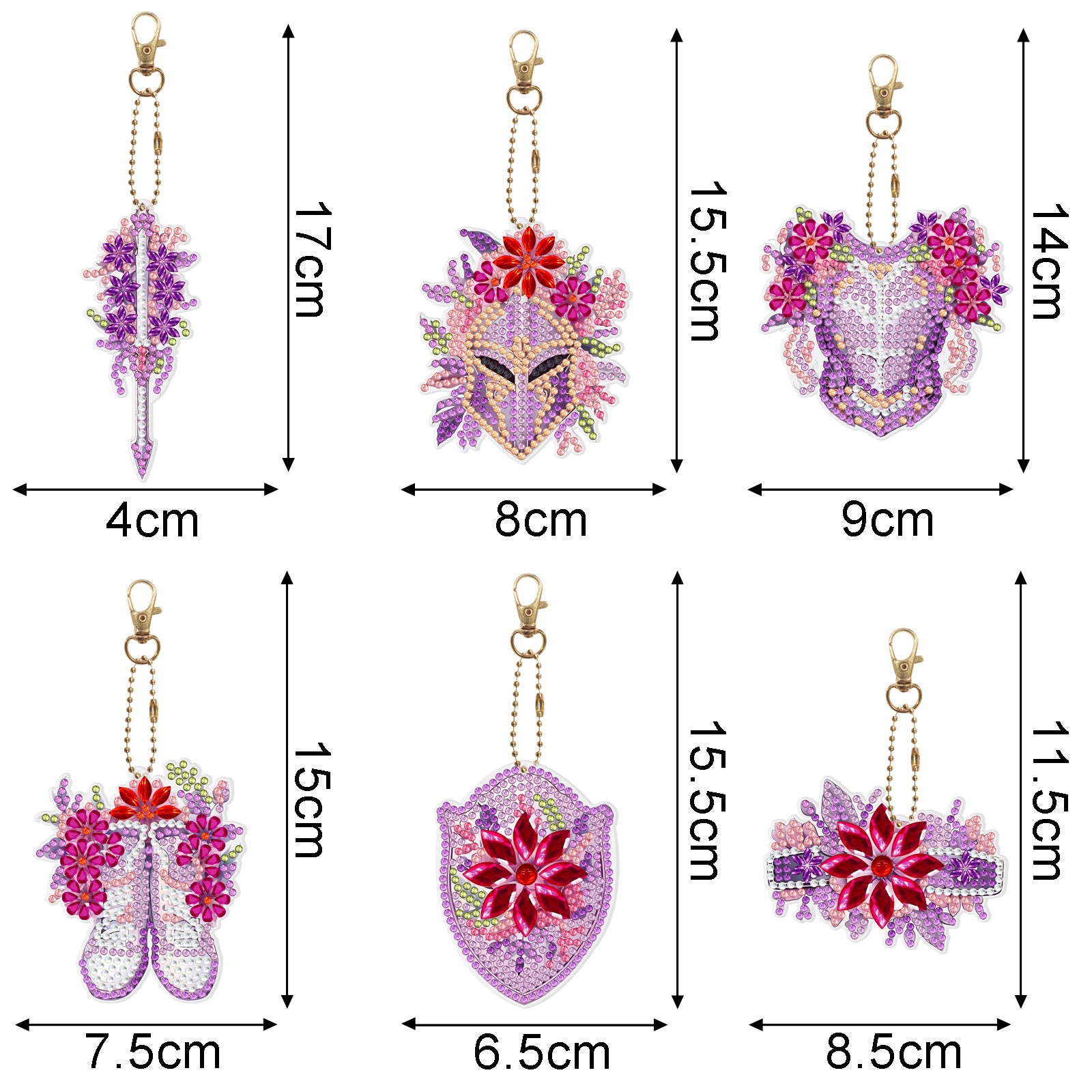 Wholesale Acrylic Cute Small Animal Dot Diamond Painting Custom Keychains ACC-KC-XingNa001