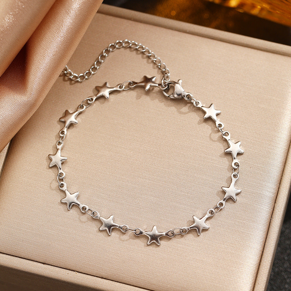 Wholesale Stainless Steel Star Bracelet For Women Fashion Jewelry Accessory Gift Boutique Resale