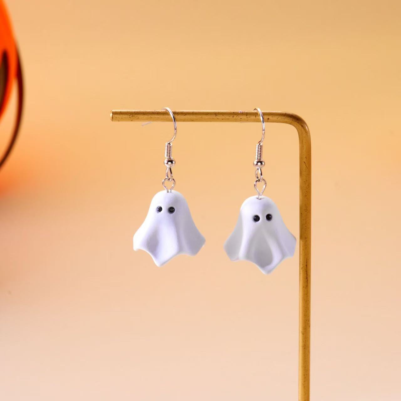 Wholesale  Cute White Ghost Earrings,  Trendy Zinc Alloy Jewelry Accessory for Party Gift Boutique Resale