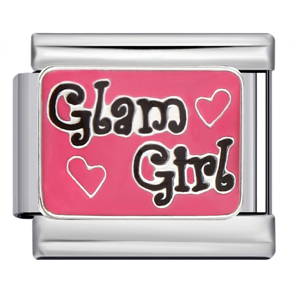 Bracelet de charme italien 5pcs 5pcs 9 mm DIY Splicing Bracelet composable en acier inoxydable créatif mignon