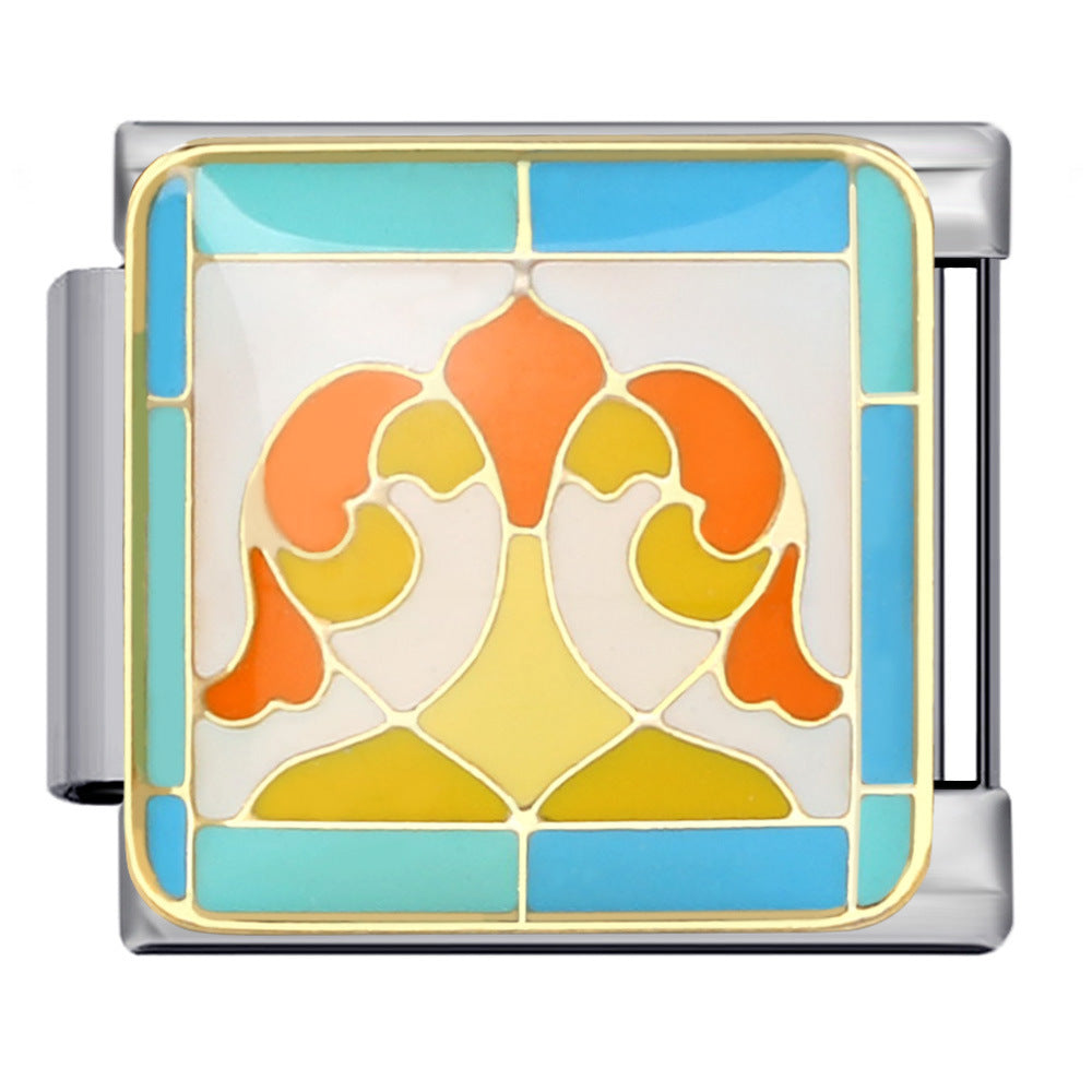 Wholesale Italian Charm Bracelet 9mm DIY Splicing Removable Arabic Culture Stainless Steel Composable Bracelet