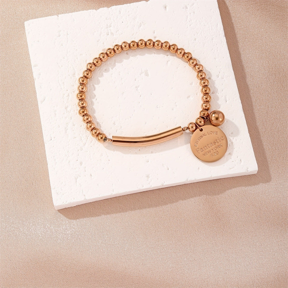 Wholesale Stainless Steel Letter Disc Bracelet