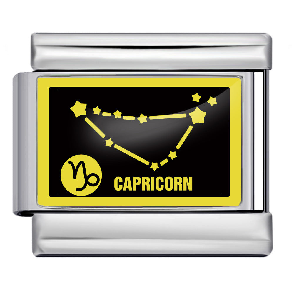 Wholesale Italian Charm Bracelet 9mm DIY Splicing 12 Constellation Series Stainless Steel Composable Bracelet