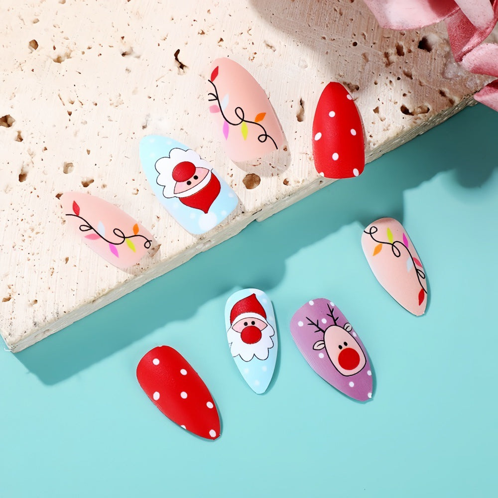 Wholesale 24 Pieces/ box Christmas Short Water Drop  Nails