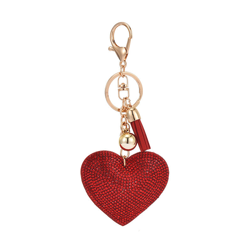 Wholesale Colorful Rhinestone Hot Rhinestone Leather Tassel Keychain ACC-KC-XLu001