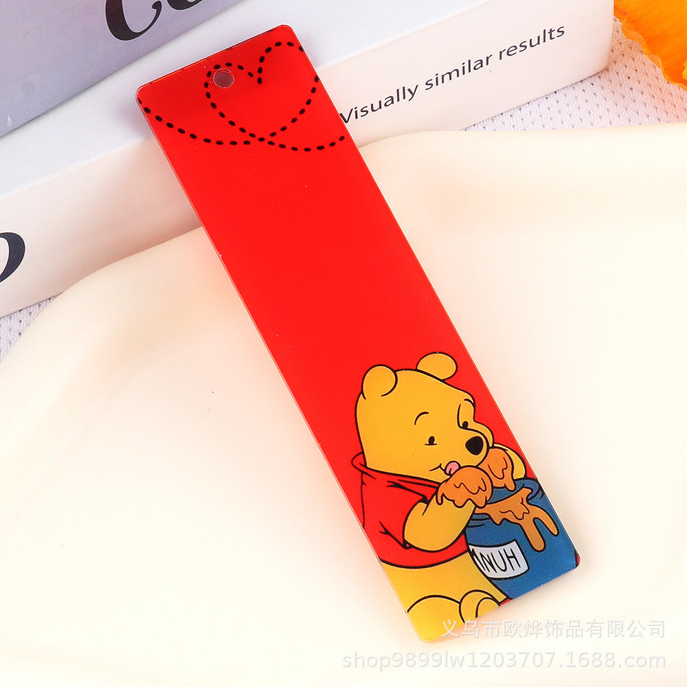 Wholesale 10pcs Cartoon Acrylic Double-sided Bookmark