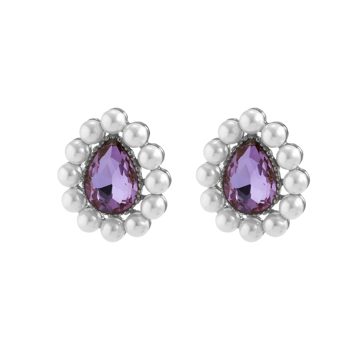 Wholesale Vintage Micropaved Drop-shaped Pearl Earrings ACC-ES-DN005