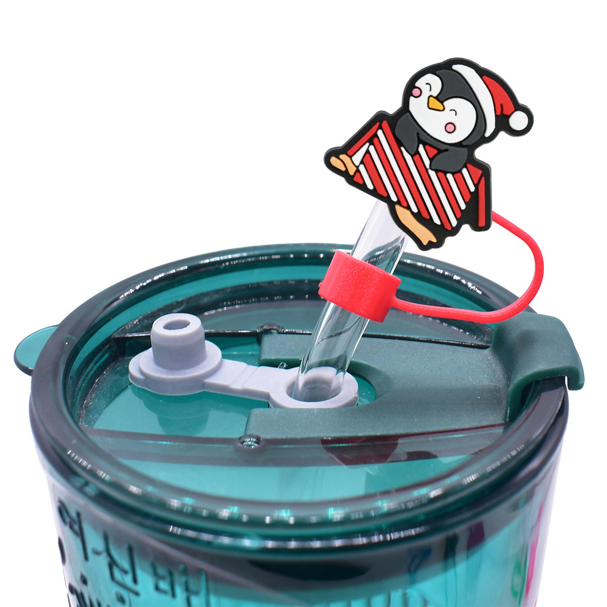 Wholesale Random 100pcs Christmas 10mm PVC Soft Straw Tube Cap ACC-SCR-RYY077