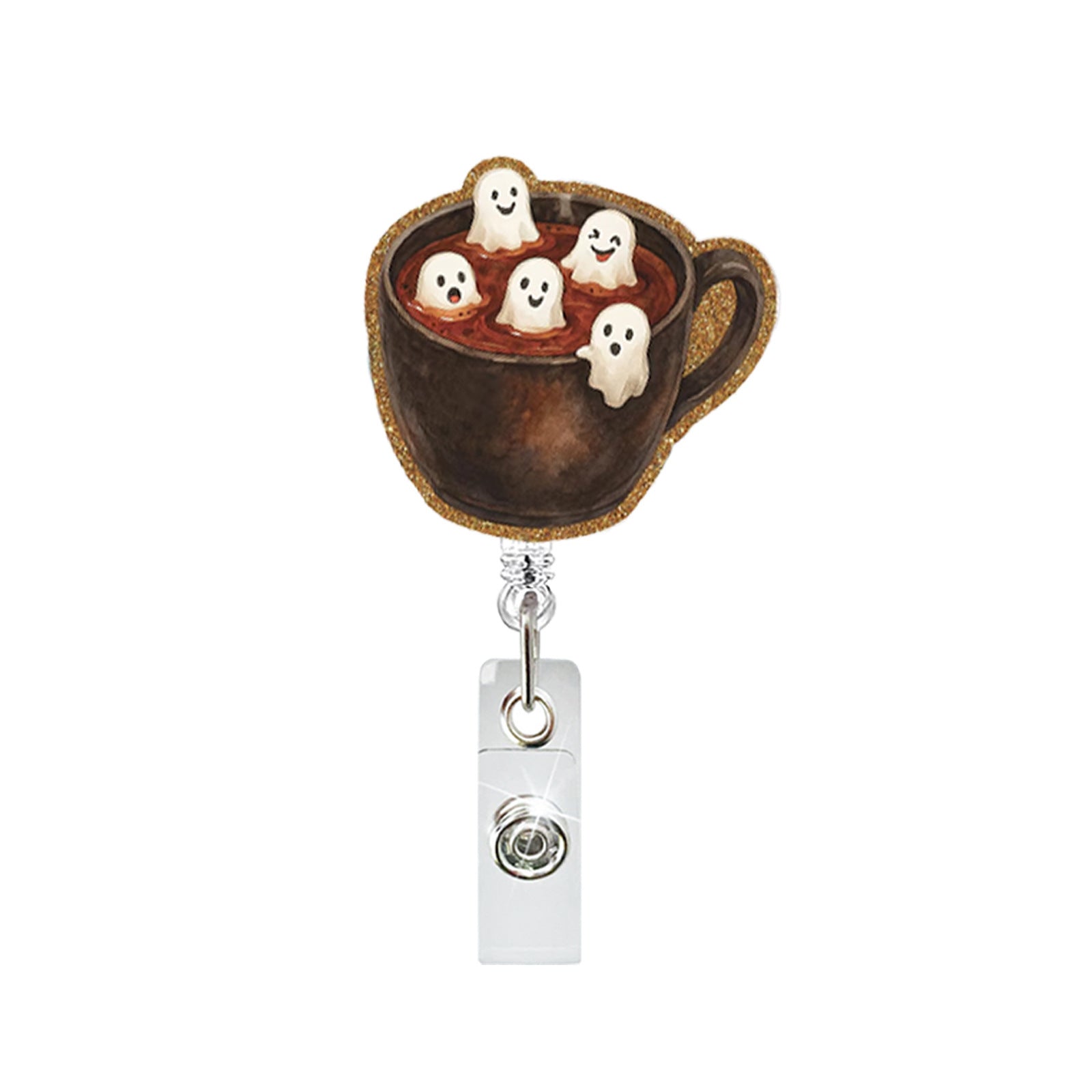 Wholesale  Ghost Candy Color ABS Retractable Badge Reel with Rotating Buckle for ID Holder Everyday Use