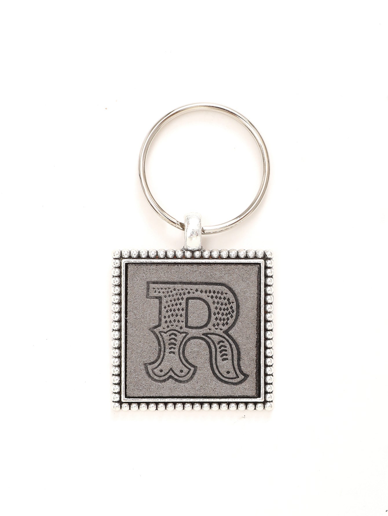 Wholesale 26 Letters Leather Embossed Keychain