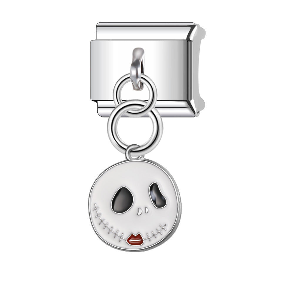 Wholesale Italian Charm Bracelet 9mm DIY Splicing Stainless Steel Halloween Pumpkin Series Composable Bracelet