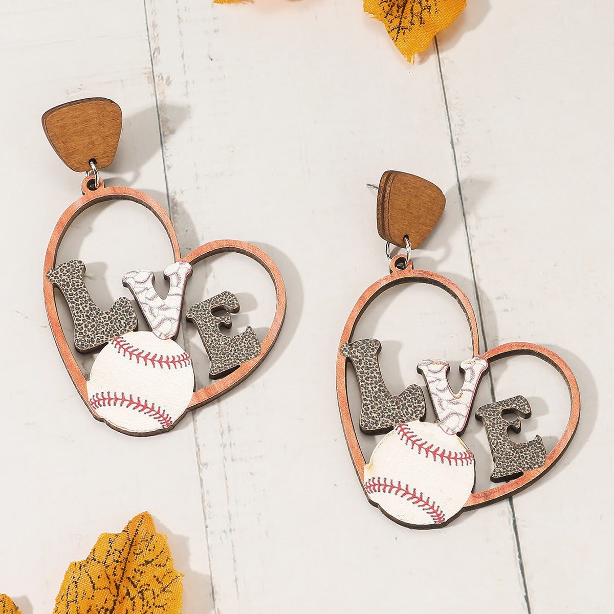 Wholesale Valentine's Day Heart Long Acrylic Earrings ACC-ES-GL004