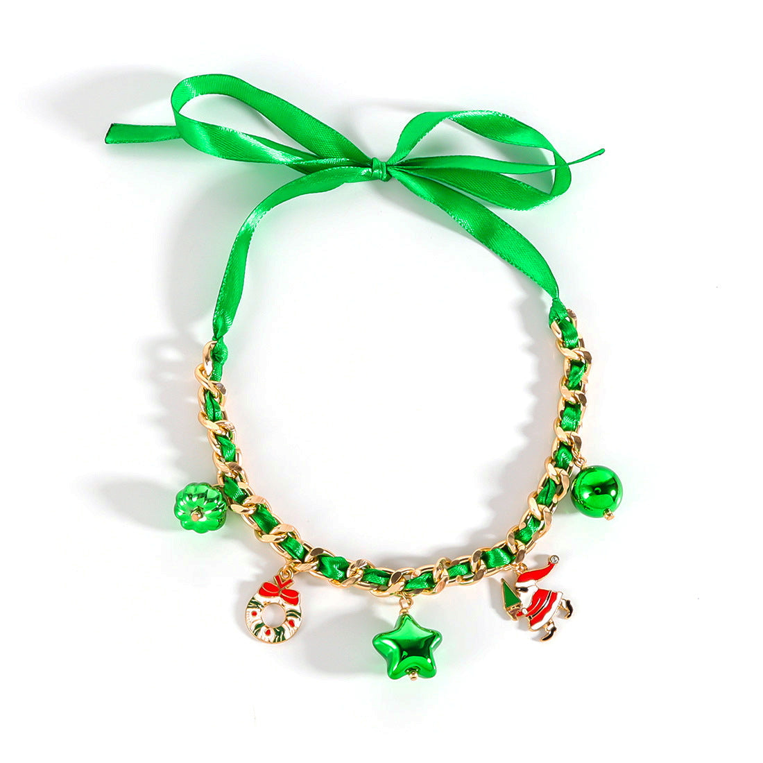 Wholesale Christmas Necklace  Chain Red Green White Beaded Necklaces