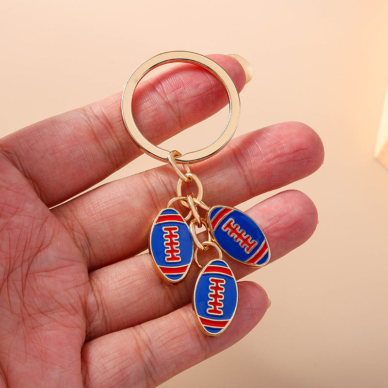 Wholesale  Hot Sports Rugby Keychain Personalized Fashion Sports Ball Key Ring Backpack Pendant