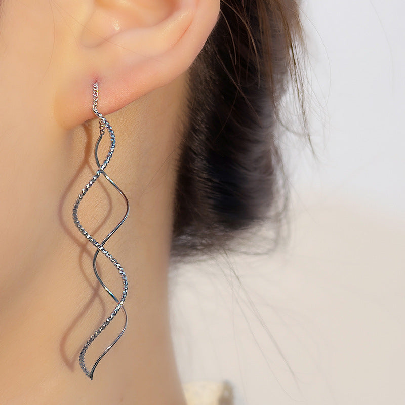 Wholesale  Super Fairy Wave Tassel Ear Line  Earrings