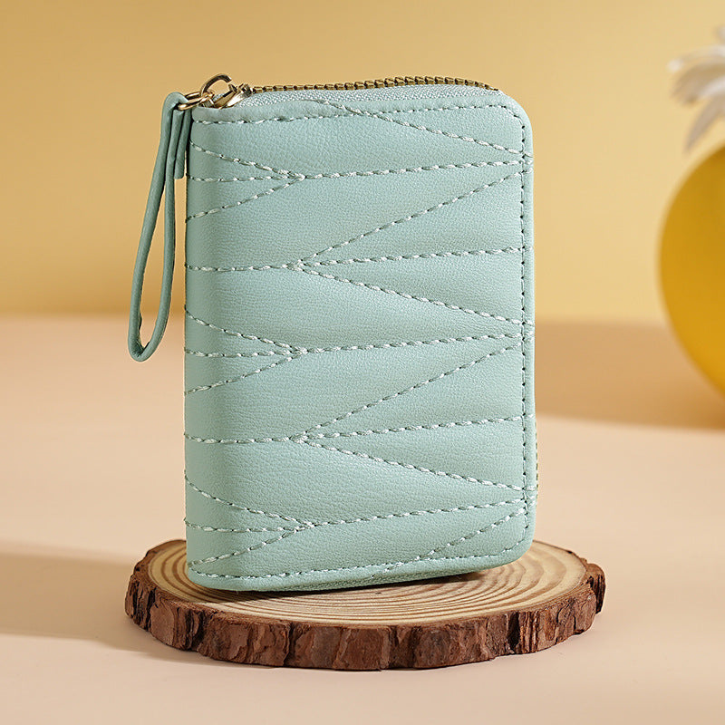 Wholesale Chic Macaron Pastel Accordion Card Wallet For Women PU Credit Card Organizer Everyday Casual Coin Purse
