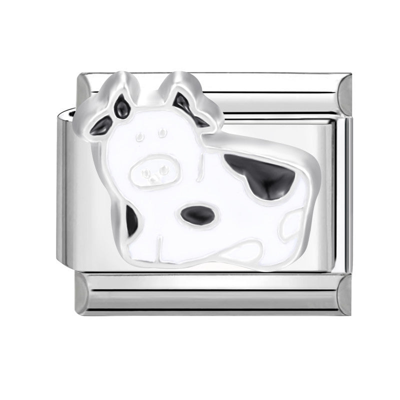 Wholesale Stainless steel DIY charm color love letter module stainless steel elastic bracelet