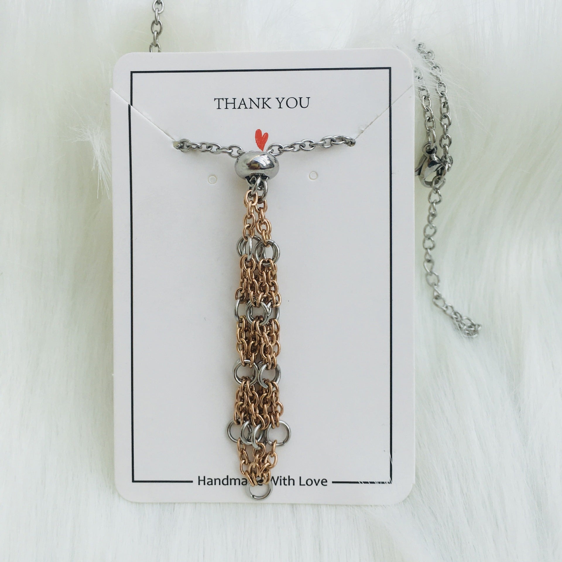 Wholesale Contrasting Color Design Replaceable Crystal Natural Stone Adjustable Metal Mesh Necklace ACC-NE-RongGuan005