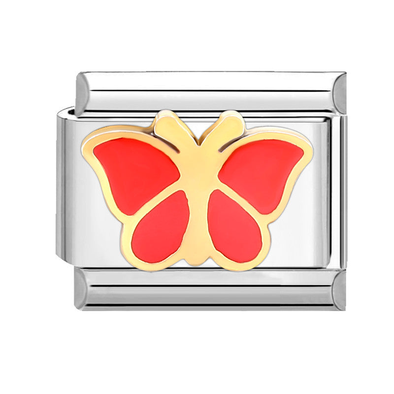 Wholesale Italian Charm Bracelet 9mm DIY Splicing Red Series Titanium Steel Composable Bracelet