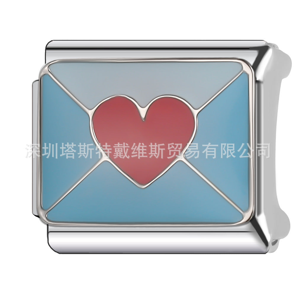 Wholesale  Italian Charm Bracelet 9mm DIY Single Section Creative Stainless Steel Composable Bracelet