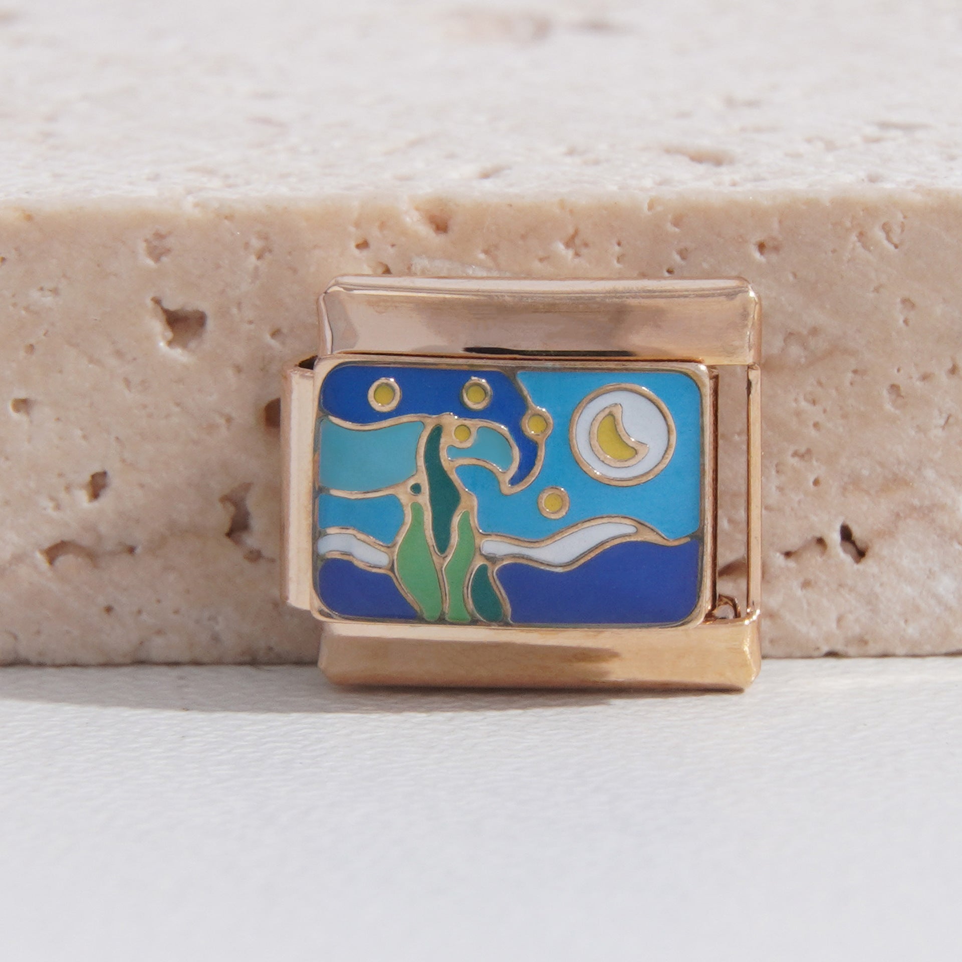 Wholesale Italian Charm Bracelet 9mm DIY Splicing Blue Series Stainless Steel Composable Bracelet