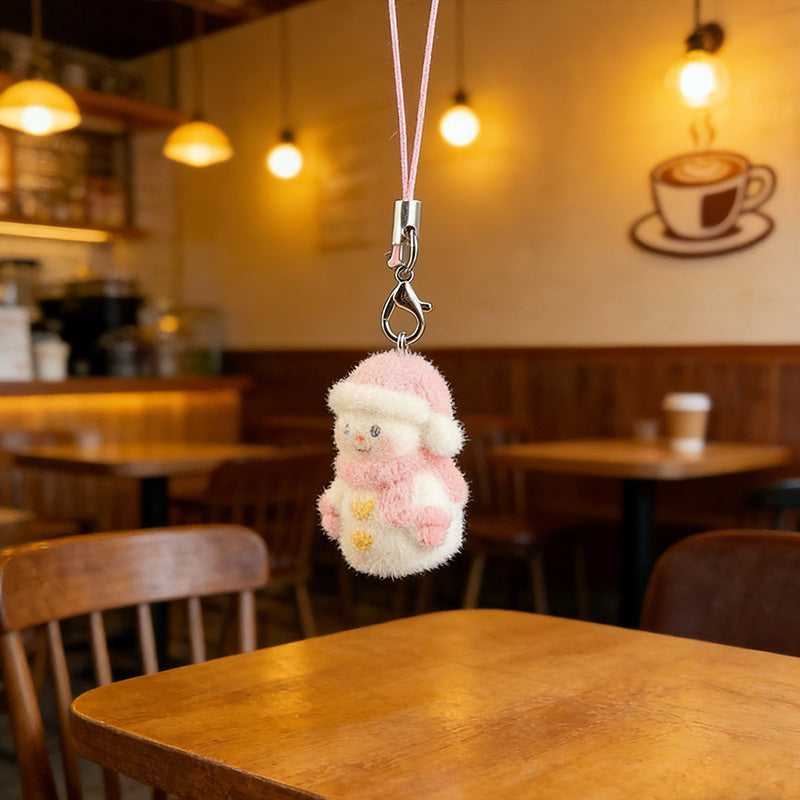 Wholesale Flocked Christmas Snowman Pendant Cartoon Doll  Keychain