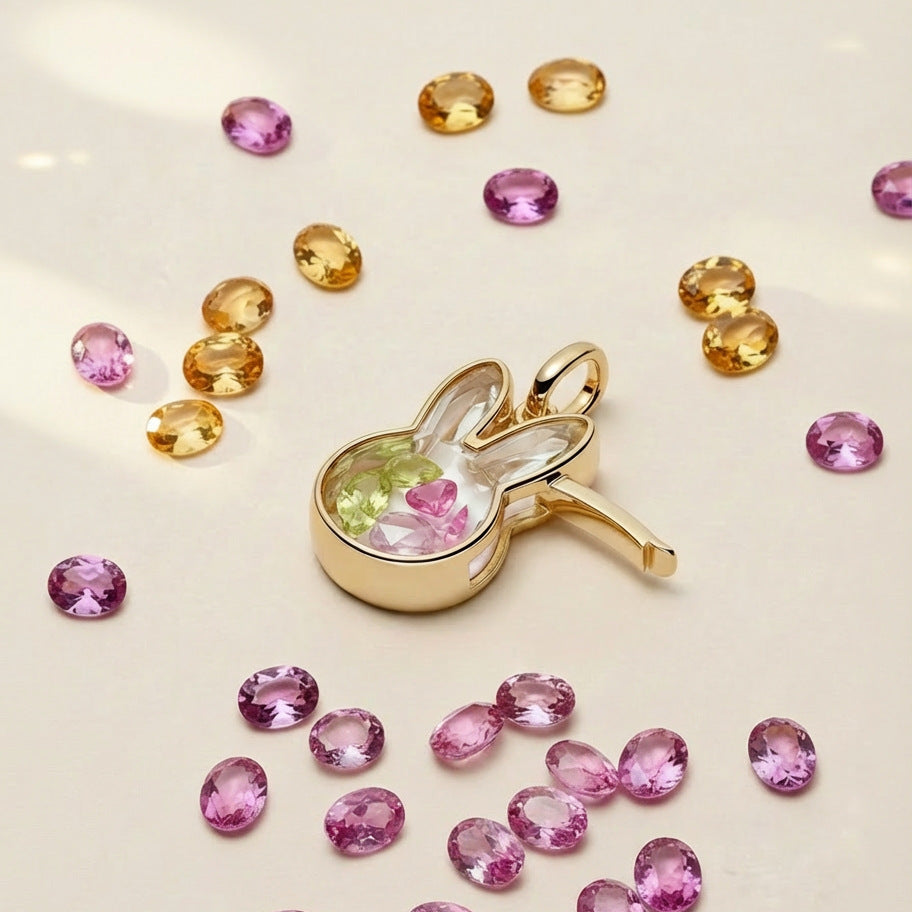 Wholesale Copper adjustable rabbit pendant necklace